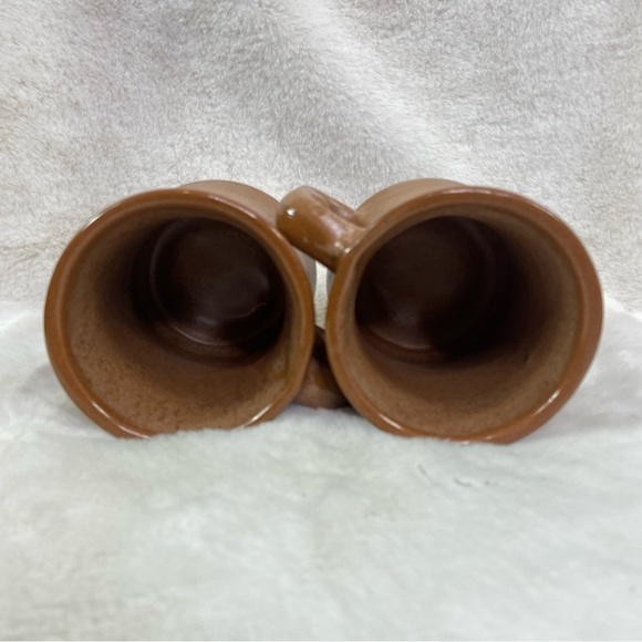 Frankoma C9 vintage heart Pottery Mug, Plainsman Tan/Brown, Coffee Cup Glazed - Picture 4 of 5